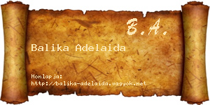 Balika Adelaida névjegykártya